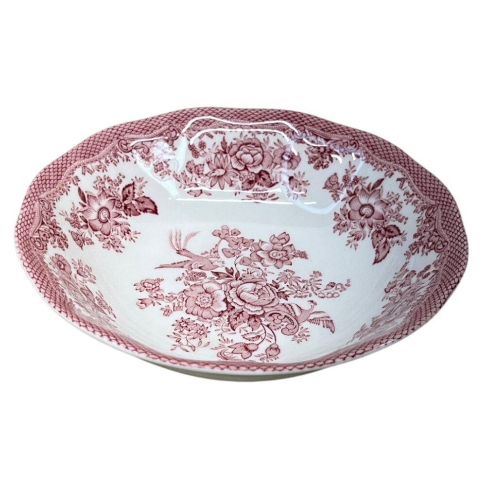 7 Red Parliament Premiere Original Manufacturers Asiatic Pheasants Cereal Bowls - Picture 8 of 13